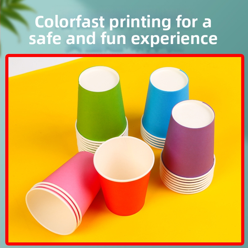 Vienkartinės vaikų DIY meno popierinės taurės - dengtas kartonas, biologiškai skaidrios, 45–50 vnt. pakuotėje, prekė Oujiahui, kilmė Hebei