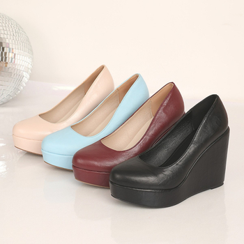 Pantofi dama cu platformă slip-on (6–8 cm) — vârf rotund, partea superioară textilă, căptușeală velur, PU talpă