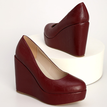 Pantofi dama cu platformă slip-on (6–8 cm) — vârf rotund, partea superioară textilă, căptușeală velur, PU talpă