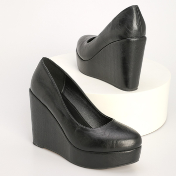 Pantofi dama cu platformă slip-on (6–8 cm) — vârf rotund, partea superioară textilă, căptușeală velur, PU talpă