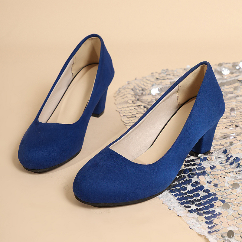 Pantofi femei Mary Jane vintage, velur upper, vârf rotund, toc gros, gleznă joasă, primăvara 2025