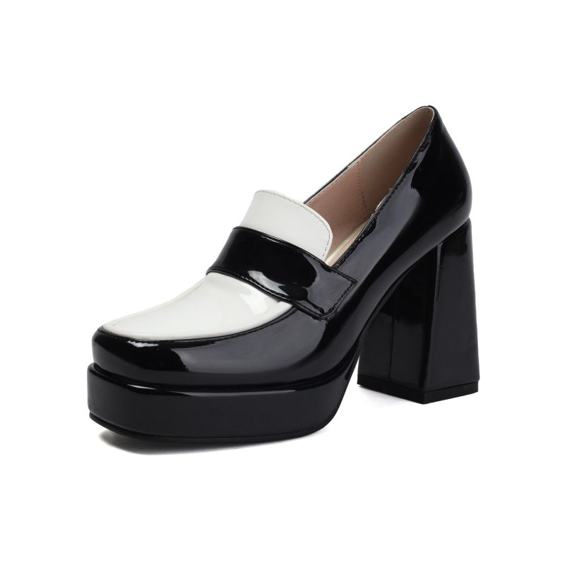 Pantofi femei Mary Jane cu partea superioară PU, vârf pătrat, Toc mic, talpă din cauciuc, pentru toamnă