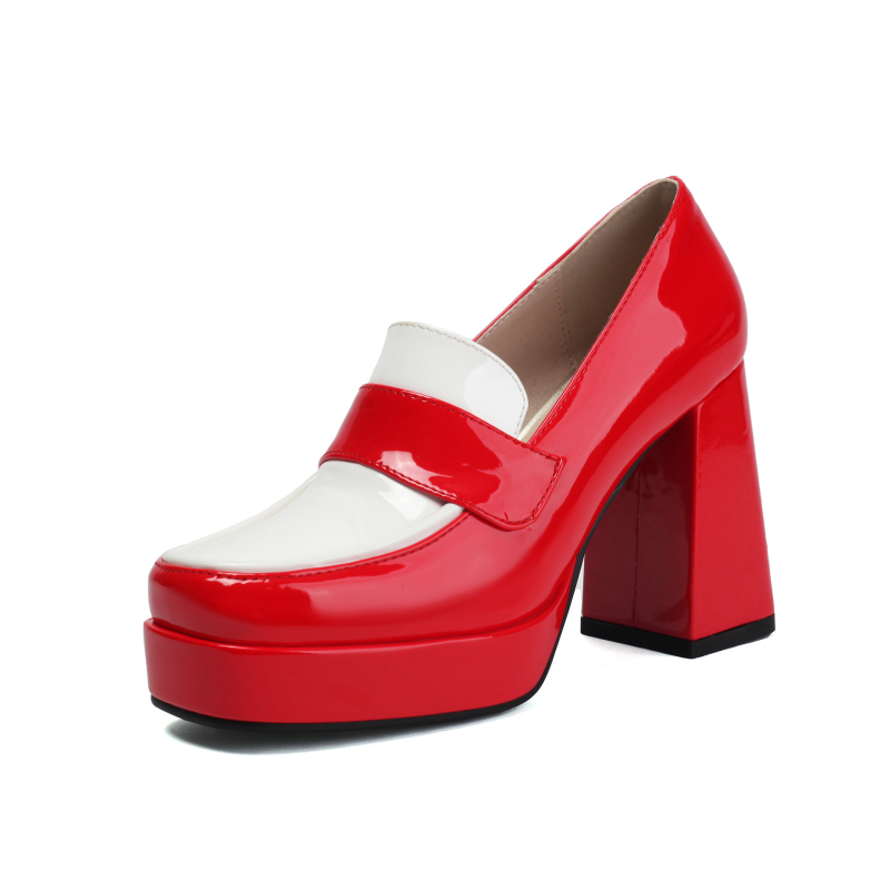 Pantofi femei Mary Jane cu partea superioară PU, vârf pătrat, Toc mic, talpă din cauciuc, pentru toamnă