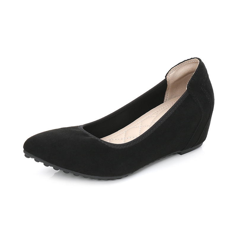 Pantofi dama cu înălțare – loaferi bean shoes, toc înclinant 3–5 cm, velur pe partea superioară, talpă din tendon de vită, căptușeală microfibră