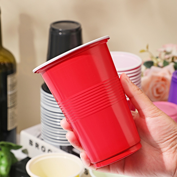 Jednorázový PP plastový okrúhly pohár, objem 401–500 ml, tlač loga k dispozícii, prispôsobenie, vhodný do mikrovlnnej rúry