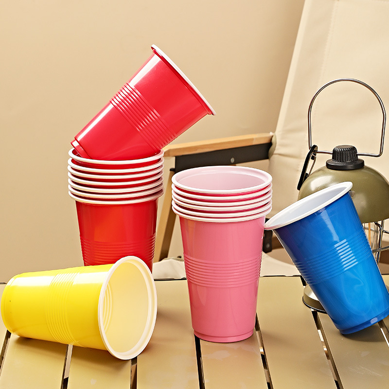 Jednorázový PP plastový okrúhly pohár, objem 401–500 ml, tlač loga k dispozícii, prispôsobenie, vhodný do mikrovlnnej rúry