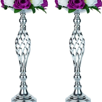 Candelabru din fier – centru de masă decorativ cu formă răsucită, decor de nuntă, stil lux ușor; potrivit pentru birou sau hotel