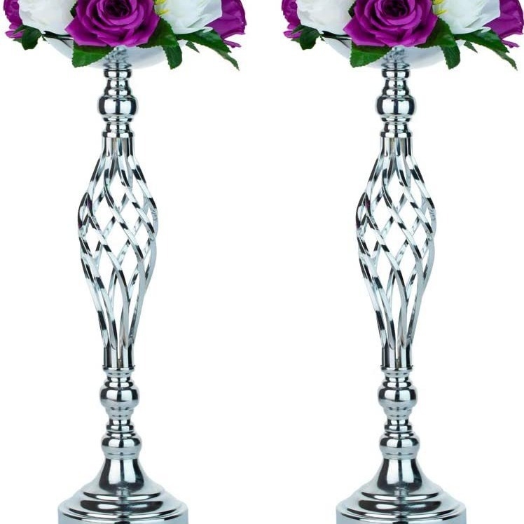 Candelabru din fier – centru de masă decorativ cu formă răsucită, decor de nuntă, stil lux ușor; potrivit pentru birou sau hotel