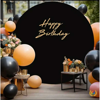 Комплект за сватбена аркова рамка с еластична метална конструкция, кръгъл фонов плат и покривки за столове | полиестер, комплект за столове за сватба, хотелски стил