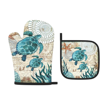 Dvojdielne rukavice na pečenie, prispôsobiteľný vzor, bavlna, izolácia proti popáleninám, vysoká teplotná odolnosť