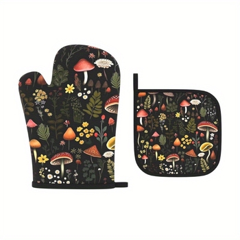 Dvojdielne rukavice na pečenie, prispôsobiteľný vzor, bavlna, izolácia proti popáleninám, vysoká teplotná odolnosť