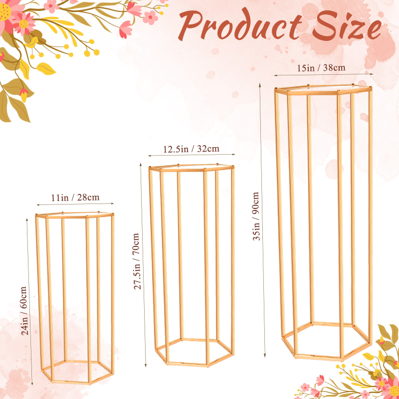 Σταντ για γλάστρες με εξάγωνο γεωμετρικό σχέδιο, μεταλλική κατασκευή, ευρωπαϊκό στυλ, βάση δαπέδου