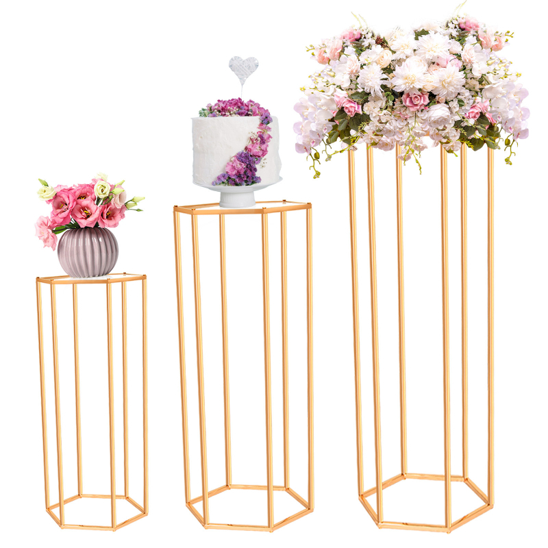 Σταντ για γλάστρες με εξάγωνο γεωμετρικό σχέδιο, μεταλλική κατασκευή, ευρωπαϊκό στυλ, βάση δαπέδου