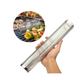 Kruhová mriežka z nehrdzavejúcej ocele na gril – košík na studené fajčenie pre grilovanie (prenášateľný, bez elektriny, odolný voči hrdzi)