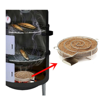 Kruhová mriežka z nehrdzavejúcej ocele na gril – košík na studené fajčenie pre grilovanie (prenášateľný, bez elektriny, odolný voči hrdzi)