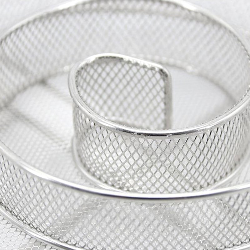 Kruhová mriežka z nehrdzavejúcej ocele na gril – košík na studené fajčenie pre grilovanie (prenášateľný, bez elektriny, odolný voči hrdzi)