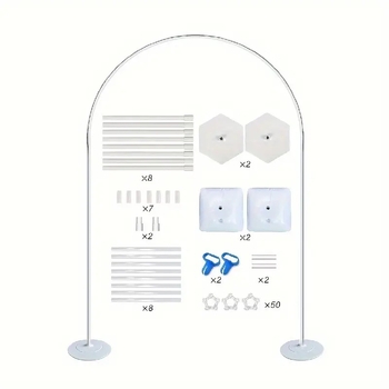 Suport pentru arc de baloane cu bază și kit pentru coloane – plastic, stil nunți, decor pentru amenajarea spațiului la nunți, zile de naștere și absolvire.