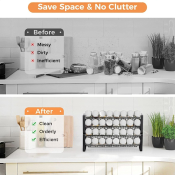 Štvoreposchodový kovový stojan na koreniny, nástenný a skladací