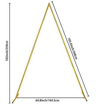 Trojuholníkový kovový rám na pozadie pre svadobný oblúk, železo, prispôsobiteľný