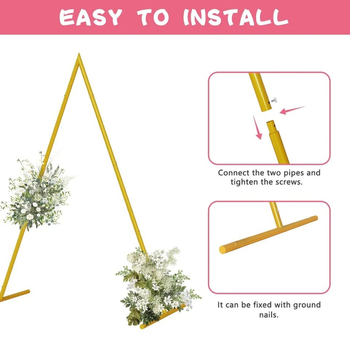 Trojuholníkový kovový rám na pozadie pre svadobný oblúk, železo, prispôsobiteľný