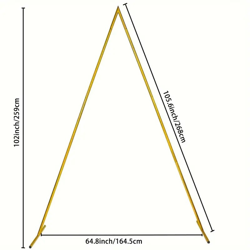 Trojuholníkový kovový rám na pozadie pre svadobný oblúk, železo, prispôsobiteľný