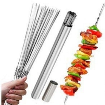 Nerezové ploché grilovacie špízy pre vonkajšie použitie