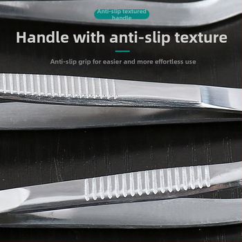 Ausų pincetai pistoleto formos iš nerūdijančio plieno 304, rankena ir galiukas iš nerūdijančio plieno; serija pistoleto formos ir kelio formos pincetai