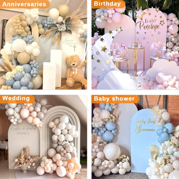 Sinjoy Kovová svadobná oblúková konštrukcia s rámom pozadia pre balóniky, prispôsobiteľná, balená v kartóne