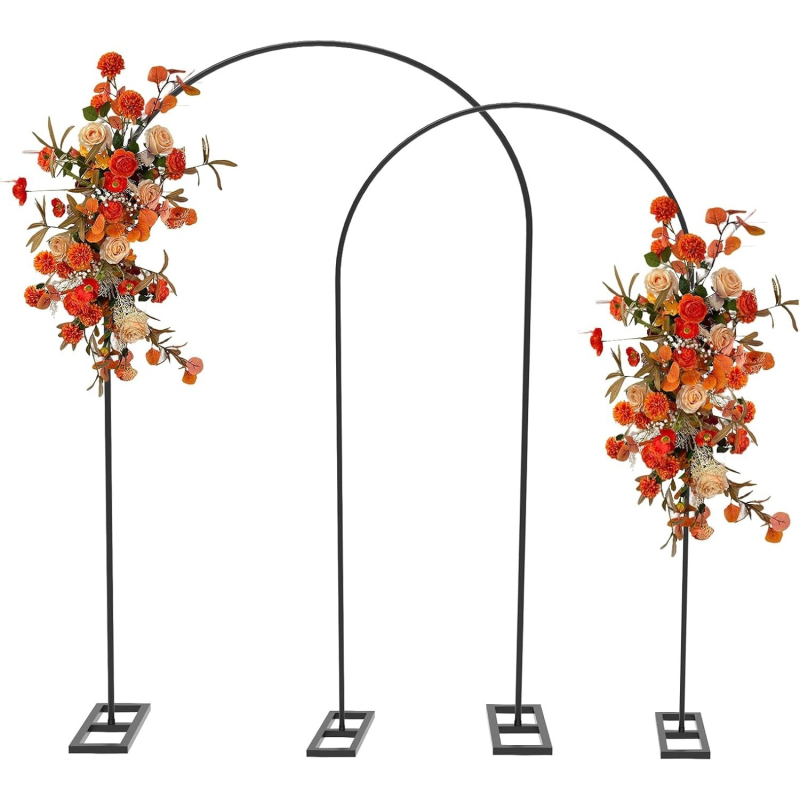 Sinjoy Kovová svadobná oblúková konštrukcia s rámom pozadia pre balóniky, prispôsobiteľná, balená v kartóne