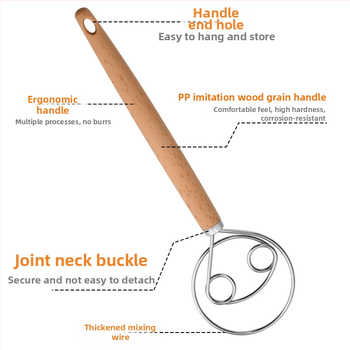 Ručný mixér na cesto z nehrdzavejúcej ocele a nástroj na hnetenie, nepríľnavý, na hnetenie a miešanie cesta