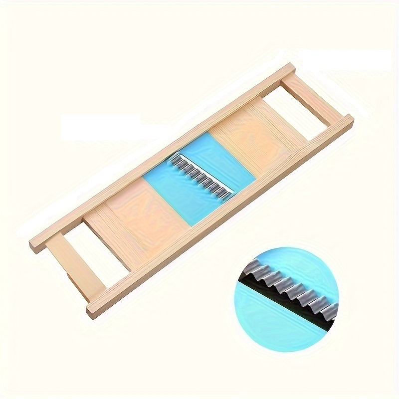 Tăietor cu model în plasă pentru cartofi, cu două mânere, pentru cartofi și castraveți, din lemn, stil modern minimalist, operare manuală, personalizare procesare