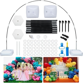 Set ramă arc baloane cu bază, TPU, baloane tip Landing Ball, formă de inimă