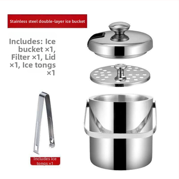 Weigang 304 nerezovej ocele dvojvrstvové vedro na ľad s viečkom a stojanom, prenosné pre šampaňské a pivo