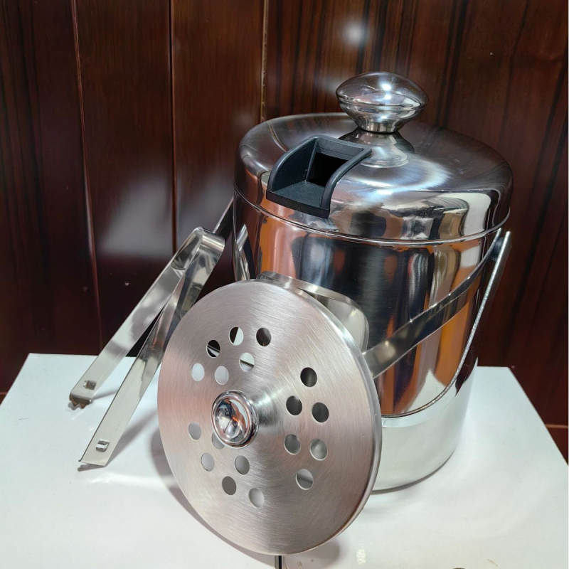 Weigang 304 nerezovej ocele dvojvrstvové vedro na ľad s viečkom a stojanom, prenosné pre šampaňské a pivo