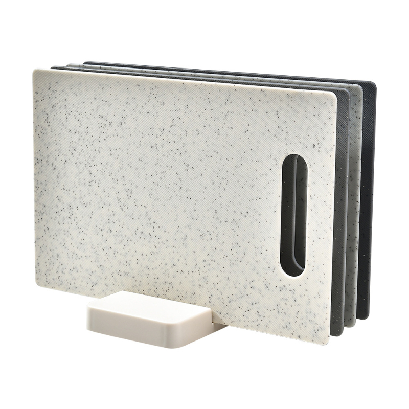 Štvorčlenný set dosiek na krájanie z PP plastu pre kuchyňu a krájanie ovocia — moderný minimalistický štýl, pripravený na súkromnú značku, domáce použitie