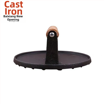 Liatinová kruhová tlačná doska na mäso pre gril, viacúčelová, bezdymová, odnímateľná