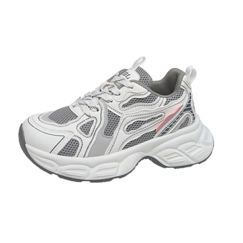 Dámske tenisky casual s hrubou podrážkou, sieťovinový vrchný diel, šnúrky, nízky profil, PU medzipodrážka