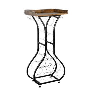 Nástenný výklopný stojan na víno s sklenenou poličkou — úsporný malý barový stolík a stojan na rastliny, z karbónovej ocele, retro štýl