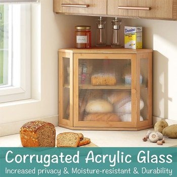 Drevená rohová krabička na chlieb do kuchyne – Yinchuang, drevo, jednoduchý a moderný štýl, prispôsobiteľné spracovanie, pôvod Shandong