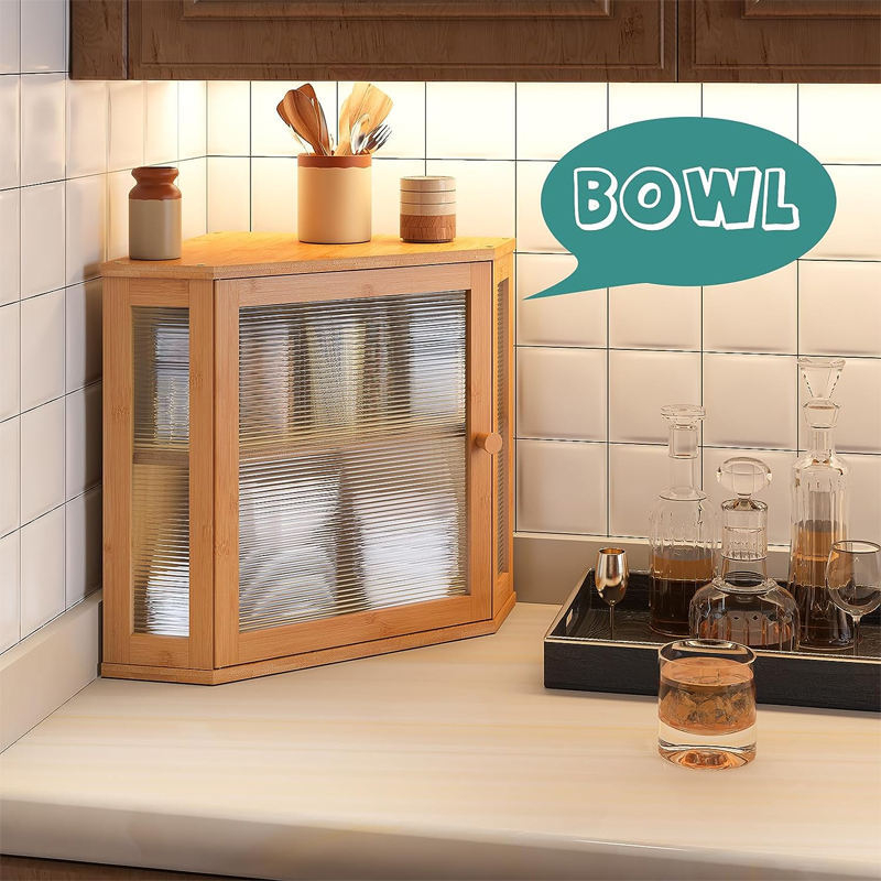 Drevená rohová krabička na chlieb do kuchyne – Yinchuang, drevo, jednoduchý a moderný štýl, prispôsobiteľné spracovanie, pôvod Shandong