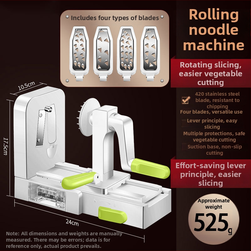 Ručný viacfunkčný krájač zeleniny s vnútorným strúhačom na zemiaky a mrkvu — AKL, konštrukcia z 420 tool steel + PS + TPR + ABS
