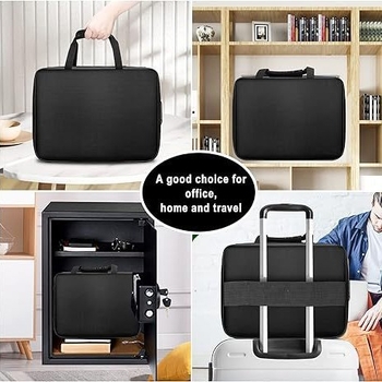 12-priehradková ohňovzdorná a vodeodolná akordeónová taška na súbory, z materiálu silikónového kompozitu, so zámkom