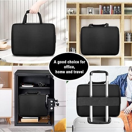 12-priehradková ohňovzdorná a vodeodolná akordeónová taška na súbory, z materiálu silikónového kompozitu, so zámkom