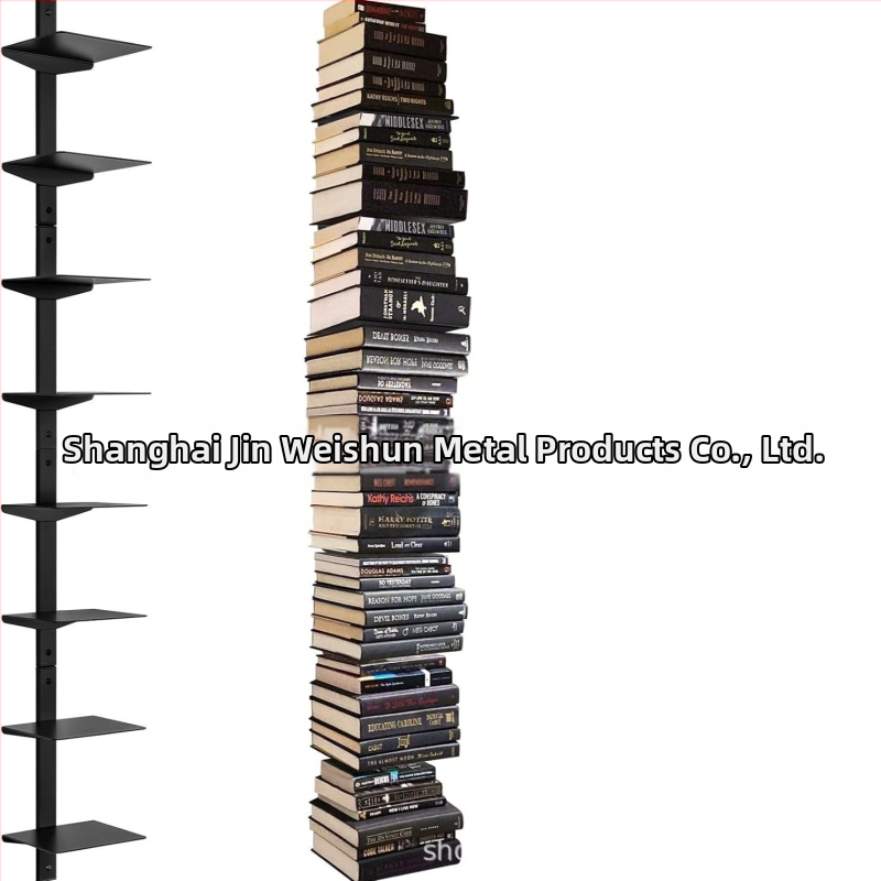 Sienas stiprināms plūstošs grāmatu plaukts ar 2 līmeņiem mājas birojam – metāla grāmatu organizētājs un uzglabāšanas plaukts