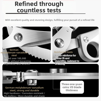 Paisley kuchynské nožnice – nerezová oceľ, potravinárska kvalita, viacúčelové, rezanie kostí