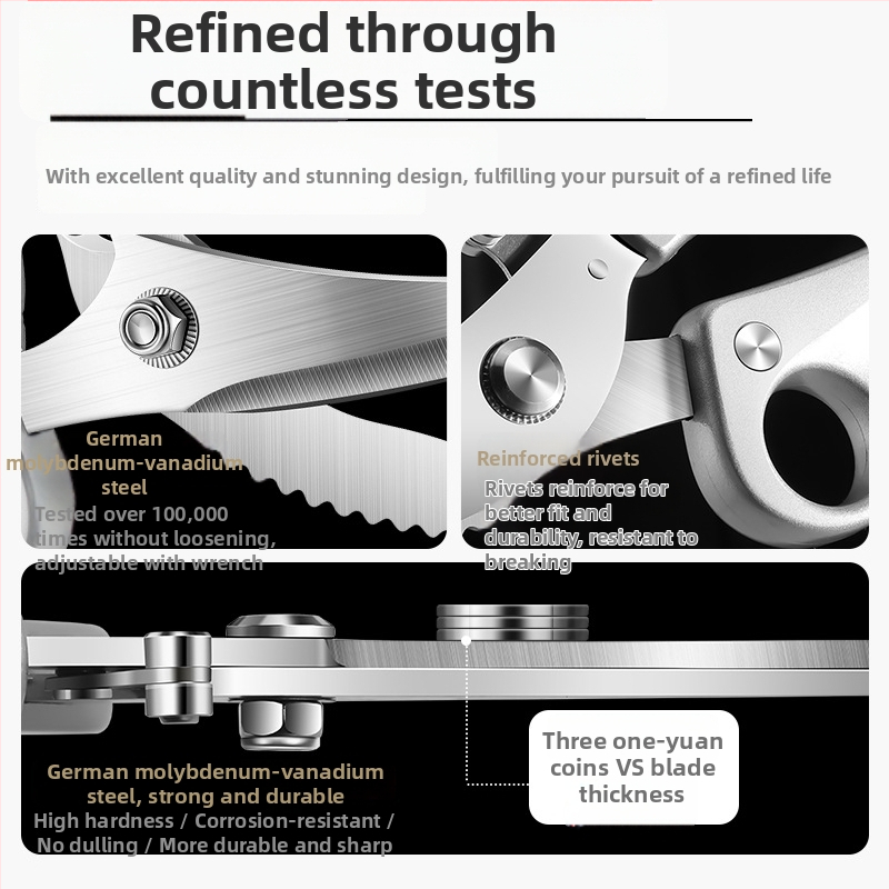 Paisley virtuvės žnyplės – nerūdijantis plienas, maisto kokybės, daugiafunkcinės, kaulų pjaustymas