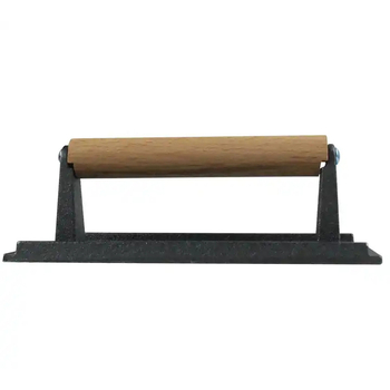 Liatinová doska na lisovanie mäsa, obdĺžniková, s drevenou rúčkou (Značka: HONGXUAN)