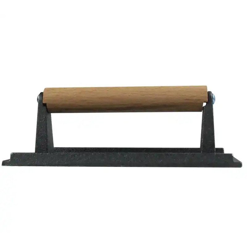 Liatinová doska na lisovanie mäsa, obdĺžniková, s drevenou rúčkou (Značka: HONGXUAN)