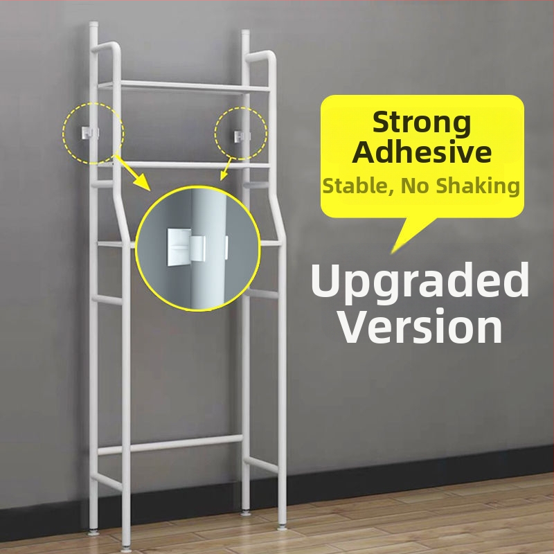 Bez urbšanas vannas istabas uzglabāšanas plaukts mazgājamai mašīnai un tualetei, grīdas statīvs, 3 plaukti, nerūsējošs tērauds, Na Yiju