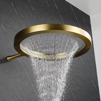 Meďový vodopádový sprchový hlav – zabudovaný, dážď funkcia, chrómovaný povrch, model Waterfall shower, montáž do steny, 0-90°C